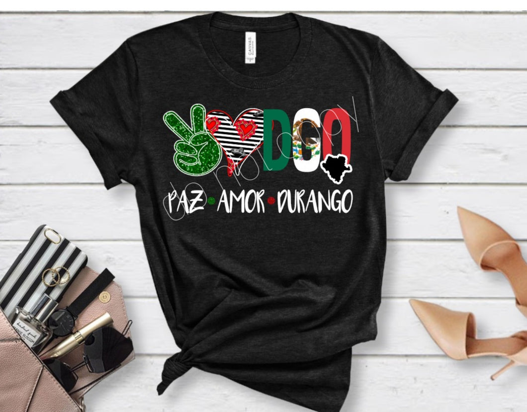 Paz Amor DGO (Durango) Full Color Low Heat Screen Print Transfer 325F