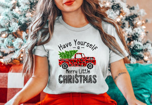 Have Yourself a Merry Little Christmas Truck WT (WHITE TONER) Transfer