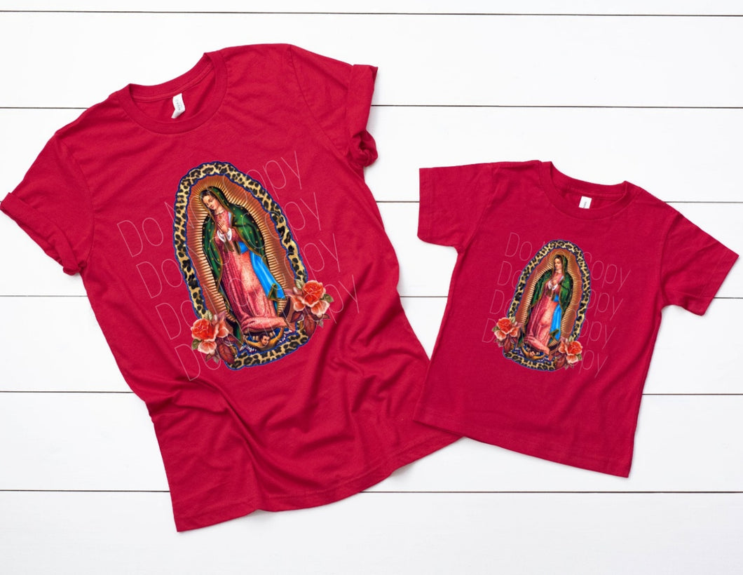 Virgen de Guadalupe (Cheetah) Full Color High Screen Print Transfer 350F/360F