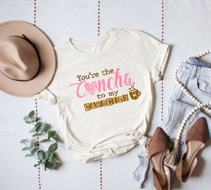 You're the concha to my cafecito English White Toner Transfer