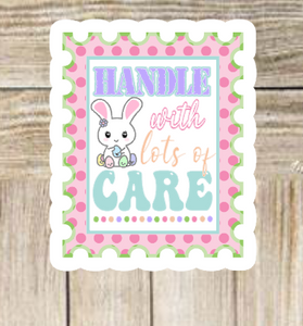 Handle with lots of CARE! Easter Stickers