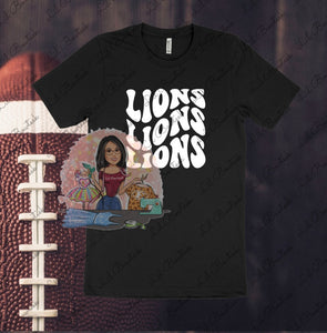 Lions Retro White Letters Spirit Tee