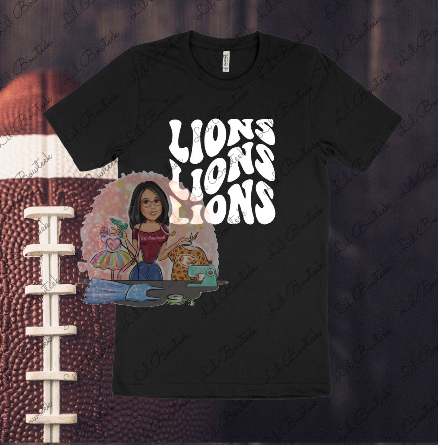 Lions Retro White Letters Spirit Tee