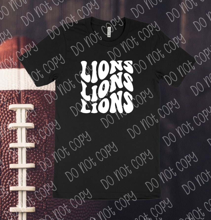 Lions Retro White Low heat Screen Print Transfer 375F