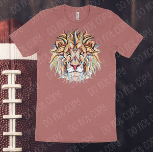 Lion Mandala Full Color High Heat Screen Print Transfer 350F/360F