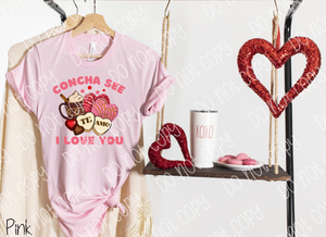 Concha see I love you Pink letters DTF TRANSFER