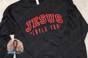 Jesus loves you Red letters Tee