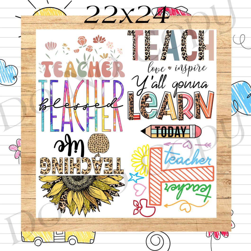 Teacher #1 Premade Gang 22x24 sheet DTF