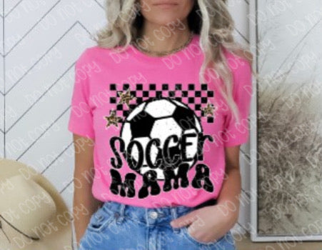 Soccer mama checkered DTF TRANSFER