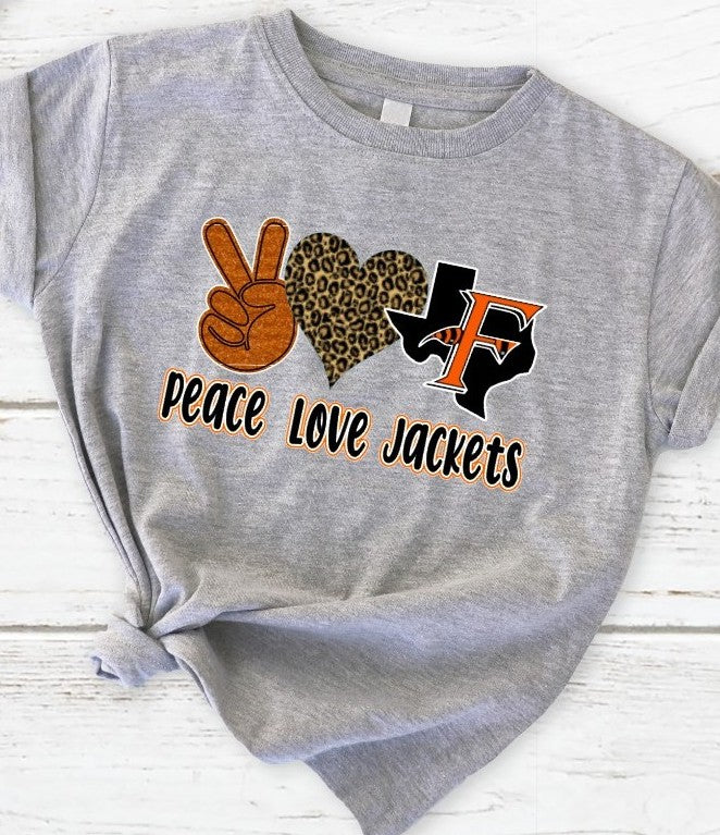 Peace Love Jackets Full Color Low Heat Screen Print Transfer Youth 325F
