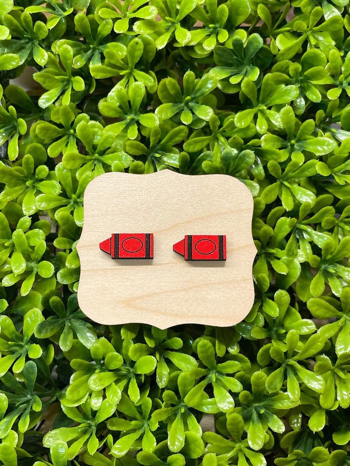 School Wooden Earrings