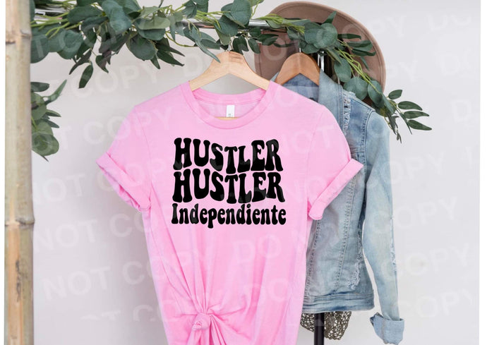 Hustler Hustler Independiente Black font DTF TRANSFER