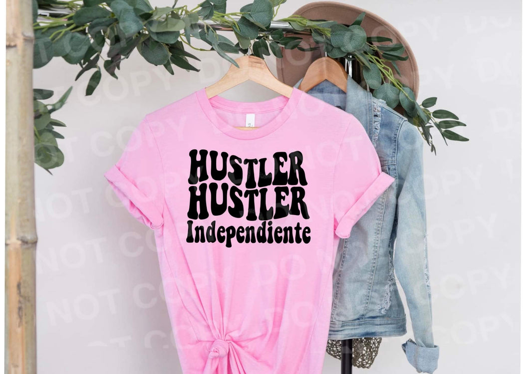 Hustler Hustler Independiente Black font DTF TRANSFER